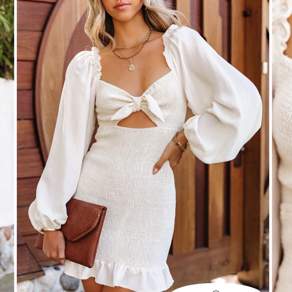 Vici Smitten Smocked Tie Front Dress